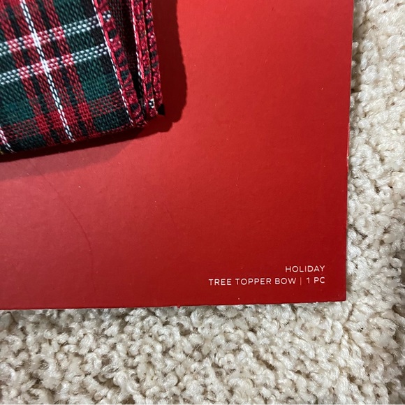 Christmas Plaid Tree Topper Bow - Picture 2 of 3